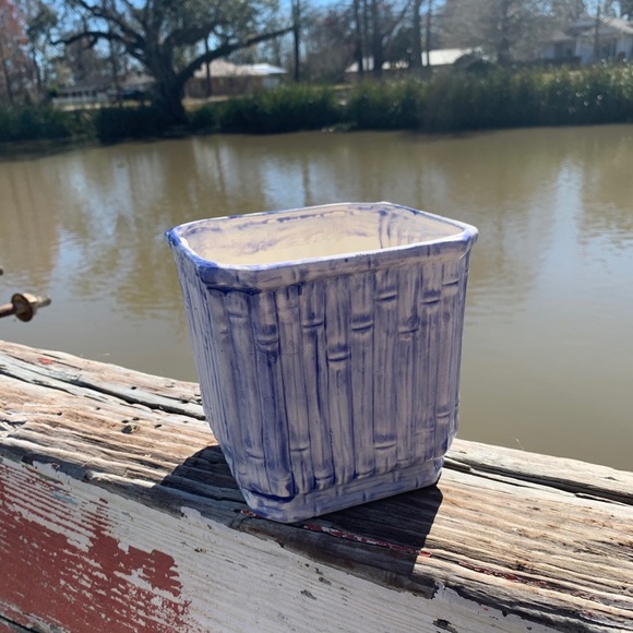 Ceramic bamboo planters retro style - Picture 3 of 3